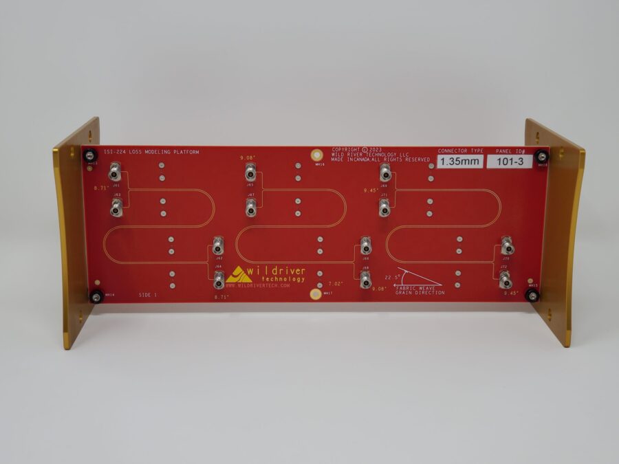 1 of 3 boards of the ISI-224 Advanced Loss Modeling Platform Set, a signal integrity test fixture developed by Wild River Technology.